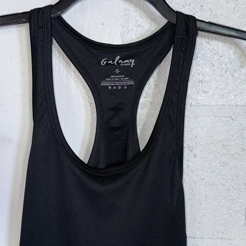 Galaxy By Harvic Women's Moisture Wicking Racerback Tanks black Small - Picture 4 of 6